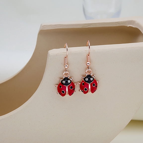 UPOUART 1 Pair Ladybug Earrings Stud Alloy Non Allergenic Decoration for Graduation