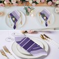 thumbnail image 2 of Purple Ombre Stripe Cloth Napkins, Farmhouse Striped Gradient Washable and Reusable Dinner Napkins Set of 6, Table Napkin for Kitchen Party Birthday Wedding Hotel Housewarming 20"x20", 2 of 8