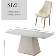 thumbnail image 3 of Montary 7-PC Sintered Stone Dining Set w/ 6 Chairs | Marble-Design & Modern Style | White for Kitchen/Dining Room, 3 of 8
