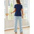 thumbnail image 4 of Avidlove Women's Pajama Set 2 Piece Short Sleeve Pj with Long Star Print Pants Sleepwear Soft Loungewear, 4 of 7
