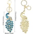 thumbnail image 2 of 1PCS Rhinestone Peacock Bird Keychain Metal Sparkling Crystal Keyring Pendant Animal Key Chain in A Box for Bag Purse Wallet Handbags Backpack, 2 of 7