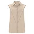 thumbnail image 5 of Sleeveless Button Down Shirts for Women Elegant Sleeveless Shirt For With Classic Collar And Button Design For Everyday Wear, 5 of 7