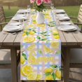 thumbnail image 4 of Watercolor Lemons Table Runner 72 Inches, Summer Purple Pink Buffalo Plaid Bed Runner Dresser Scarves Tabletop for Indoor Outdoor Parties/Ceremony/Banquet, 13" x 72", 4 of 9