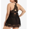 thumbnail image 3 of Zuwimk Lingerie For Women Plus Size,Women Lingerie with Garter Lace Bustier Set with Underwire Negligee Dress (No Stockings) Black,XXL, 3 of 4