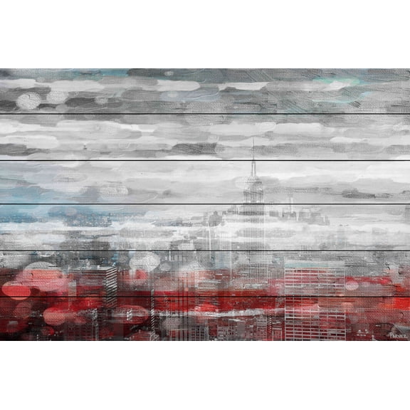 Parvez Taj "Aerial Vision" Print on White Wood