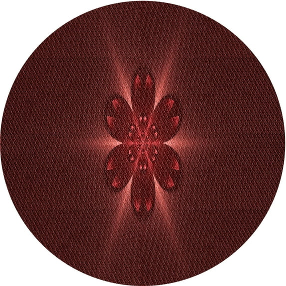 Ahgly Company Machine Washable Indoor Round Transitional Tomato Red Area Rugs, 7' Round