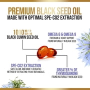 Black Cumin Seed Oil Capsules 1000mg - Premium Nigella Sativa Blackseed, Pure Natural Black Seed Oil & Antioxidant for Skin & Immune Support - Gluten Free, Bottled in USA Supplement - 120 Softgels