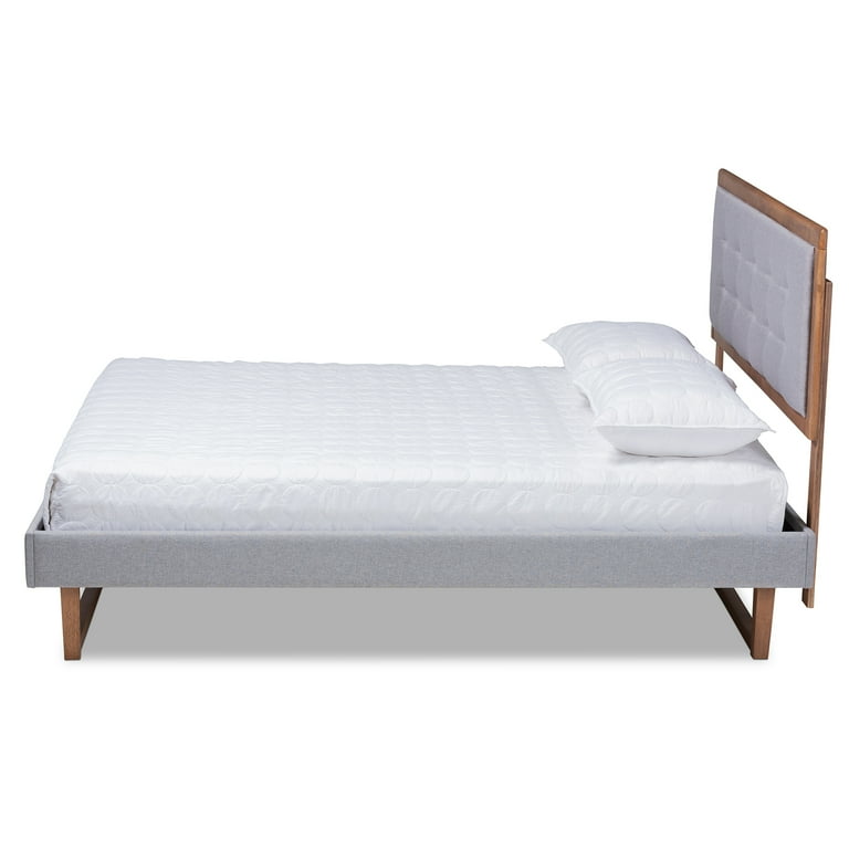 Baxton Studio Livinia Modern Transitional Light Grey Fabric Upholstered and Ash Walnut Brown Finished Wood Queen Size Platform Bed Baxton Studio Livinia Modern Transitional Light Grey Fabric Upholstered and Ash Walnut Brown Finished Wood Queen Size Platform Bed