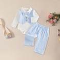thumbnail image 2 of Emitonse Toddler Suit Boys Baby Wedding Dress Clothes Boys Formal Vest Suit Babys First Birthday Gentlemans Bow Tie Overalls Suit Piano Performance Outfit Blue,Size 12-18 Months, 2 of 5