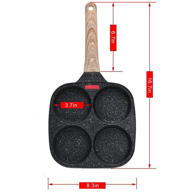 Egg Frying Pan Suitable for Gas Stove & Induction Cooker Pancake Pan with Lid Nonstick 4 Cups Fried Egg Pan Aluminium Alloy Cooker for Breakfast