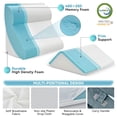thumbnail image 2 of Juego de almohadas ortopédicas con forma de cuña Kingfun, espuma viscoelástica, 4 piezas, 2 of 7