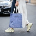 thumbnail image 6 of YFYANG Reusable Cotton Canvas Tote Shopping Bag, Retro Blue Dream Washable Portable Grocery Bag for Daily Travel, 6 of 8