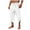 White, variant on Mens Casual Soft Linen Long Shorts Knee Length Sport Running Lounge Work Shorts Capri Pant Linen Pants Men Beach