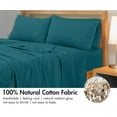 thumbnail image 5 of ROYALE LINENS 300 Thread Count 100% Long Staple Combed Cotton Flat Sheet - Super Soft - Top Sheet - Queen Flat Sheet Sold Separately - Breathable, Cool & Crisp Percale Flat Sheet Only (Queen, Teal), 5 of 10