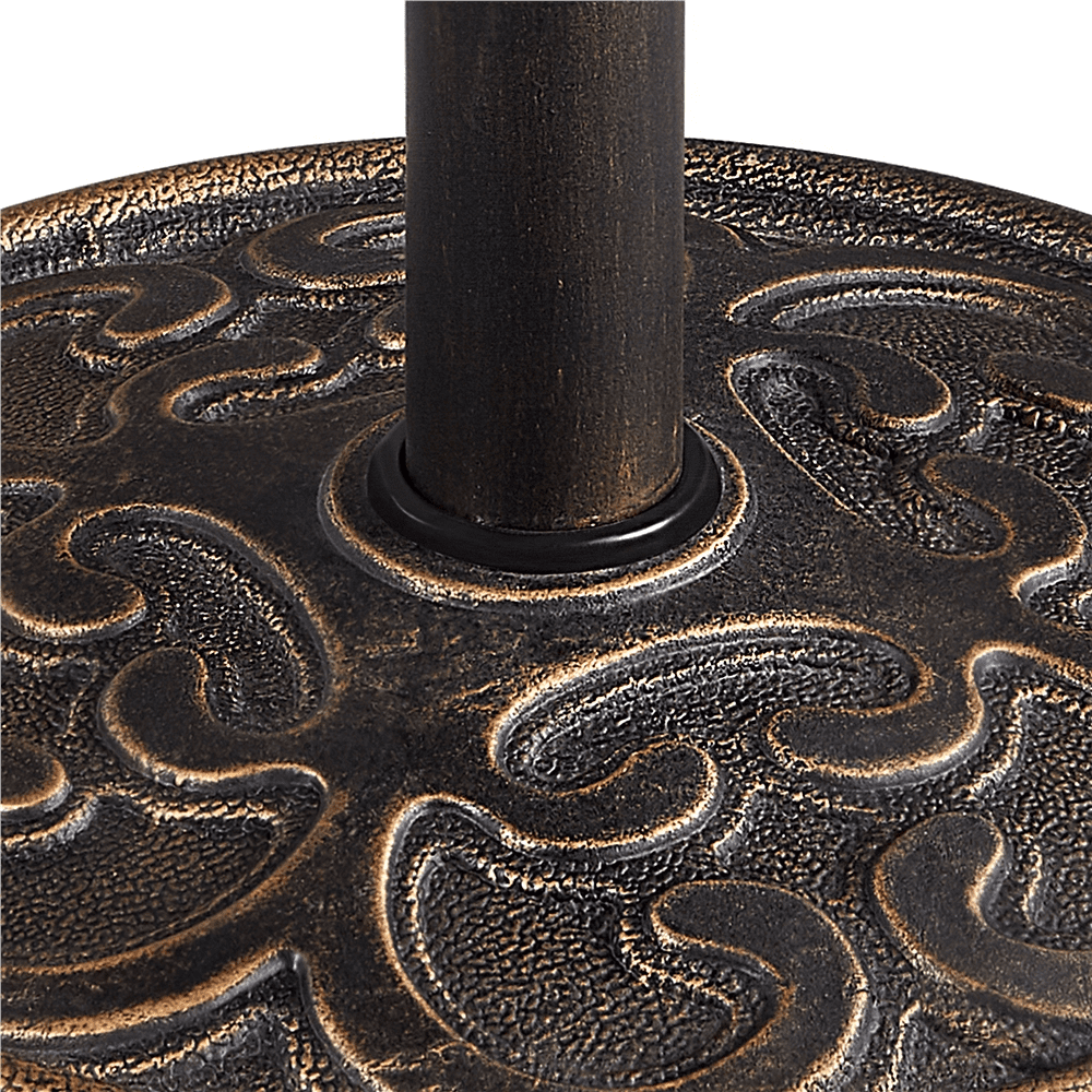 Renwick 22.2 lbs. Bronze Round Resin and Iron Patio Umbrella Base, Bronze