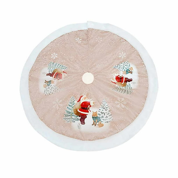 Feliz Navidad árbol falda Navidad vacaciones Santa Reno decoración adorno fiesta en casa árbol estera delantal 98cm Advancent JR0756-01