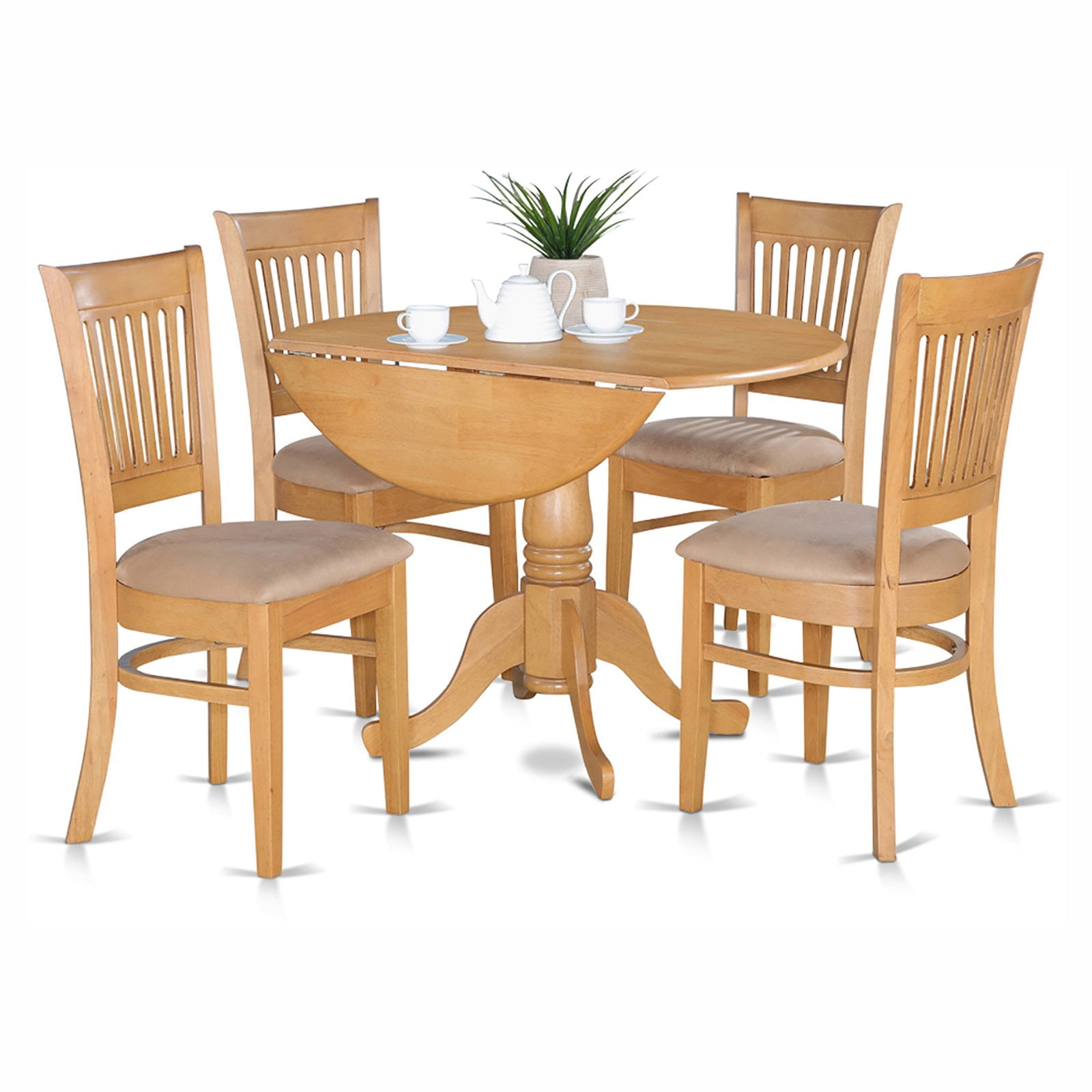 East West Furniture Dublin 5 Piece Drop Leaf Dining Table Set With East West Furniture Dublin 5 Piece Drop Leaf Dining Table Set With Vancouver Microfiber Seat Chairs Com