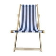 thumbnail image 6 of Barara King wood sling chair blue Stripe Broad blue Stripe (color: Dark blue) folding chaise lounge chair, 6 of 7