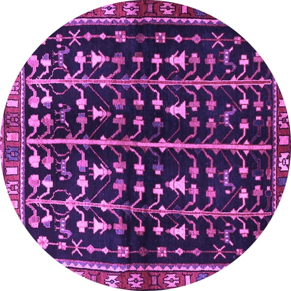 Ahgly Company Indoor Round Persian Purple Traditional Area Rugs, 4' Round