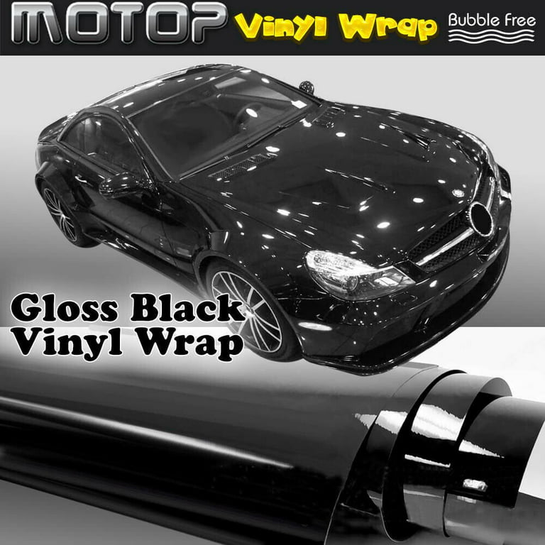 High Gloss Black Vinyl Car Wrap Sticker Decal Film for Cars Laptop Bubble  Free Air Release