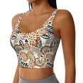 thumbnail image 2 of Bixox Women's Floral Paisley Pattern Fitness Navel Tank Top U-Back Yoga Tank Top Sweatshirt Sports Bra, 2 of 7