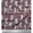 thumbnail image 1 of Soimoi Rayon Fabric Jellyfish & Seahorse Ocean Decor Fabric Printed Yard 56 Inch Wide, 1 of 3