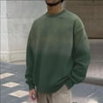 thumbnail image 2 of Men's Oversized Sweatshirts Fall Winter Vintage Gradient Crewneck Long Sleeve Sweaters Loose fit Soft Comfy Pullover Tops Green M, 2 of 4