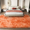 thumbnail image 2 of ZENELESS Fluffy Area Rugs, 5x7ft Tie-Dye Orange Fuzzy Non-Slip Carpets Perfect for Living Room, Dining Room, 2 of 8