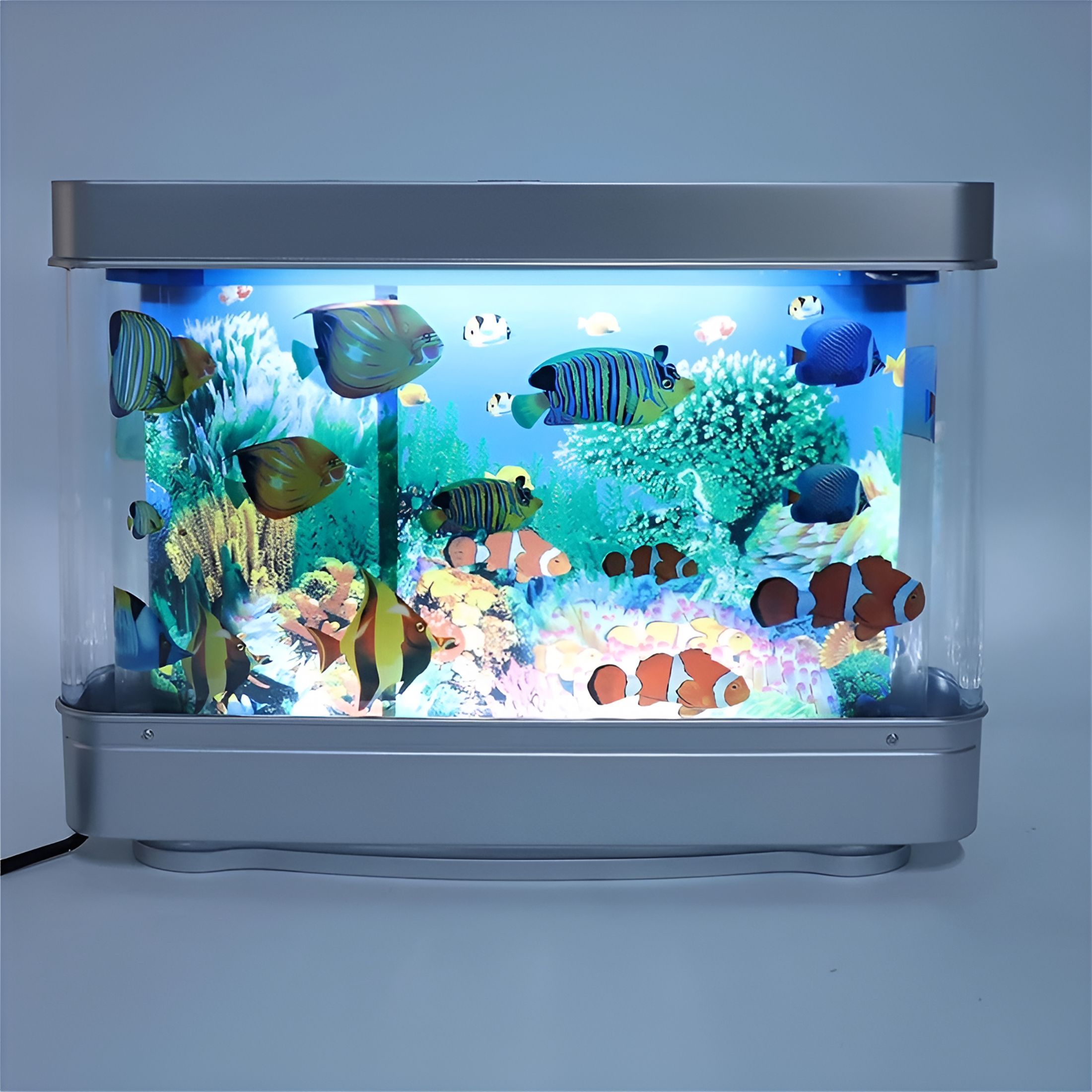 ACDANC Fish Lamp Decor Fake Fish Tank Mini Aquarium Artificial Fish Tank with Moving Fish Perfect Sensory Lamp