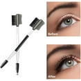 thumbnail image 4 of Double-Sides Brow Comb, 2pcs 3 In 1 Professional Wood Double-Sides Brow Comb Lash Groomer Eyebrow Eyelash Brush For Women Makeup Cosmetic Tool, 4 of 5