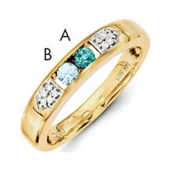 14K Yellow Gold Ring Band Mother's & Family Semi Mount Diamond center Stone Mounting 4 mm