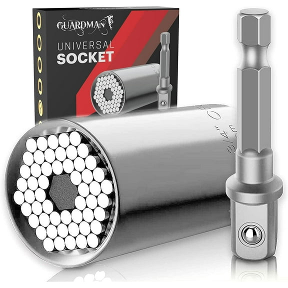 Guardman Universal Socket Tools Stocking Stuffers for Men Under 10 Dollars Gadgets Grip Power Drill for Car Ratchet Socket Set Wrench Cool Stuff Husband Gifts Sets for Him Dad ( m)