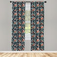 thumbnail image 4 of Ambesonne Floral Window Curtains, Feminine Colorful Roses Art, Each 28" W x 95" L, Dark Indigo and Multicolor, 4 of 4
