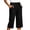 #01 Black 【Mix, Match & Rotate: Stock Up on Daily Colors】, variant on Plus Size Women's Cotton Denim Cropped Pants, Mid Waisted with Button Closure, Classic Pocket Styling, Casual Chic for Summer Beach & Business Casual Office, Ankle Pants | UKHCCC,Blue 2XL