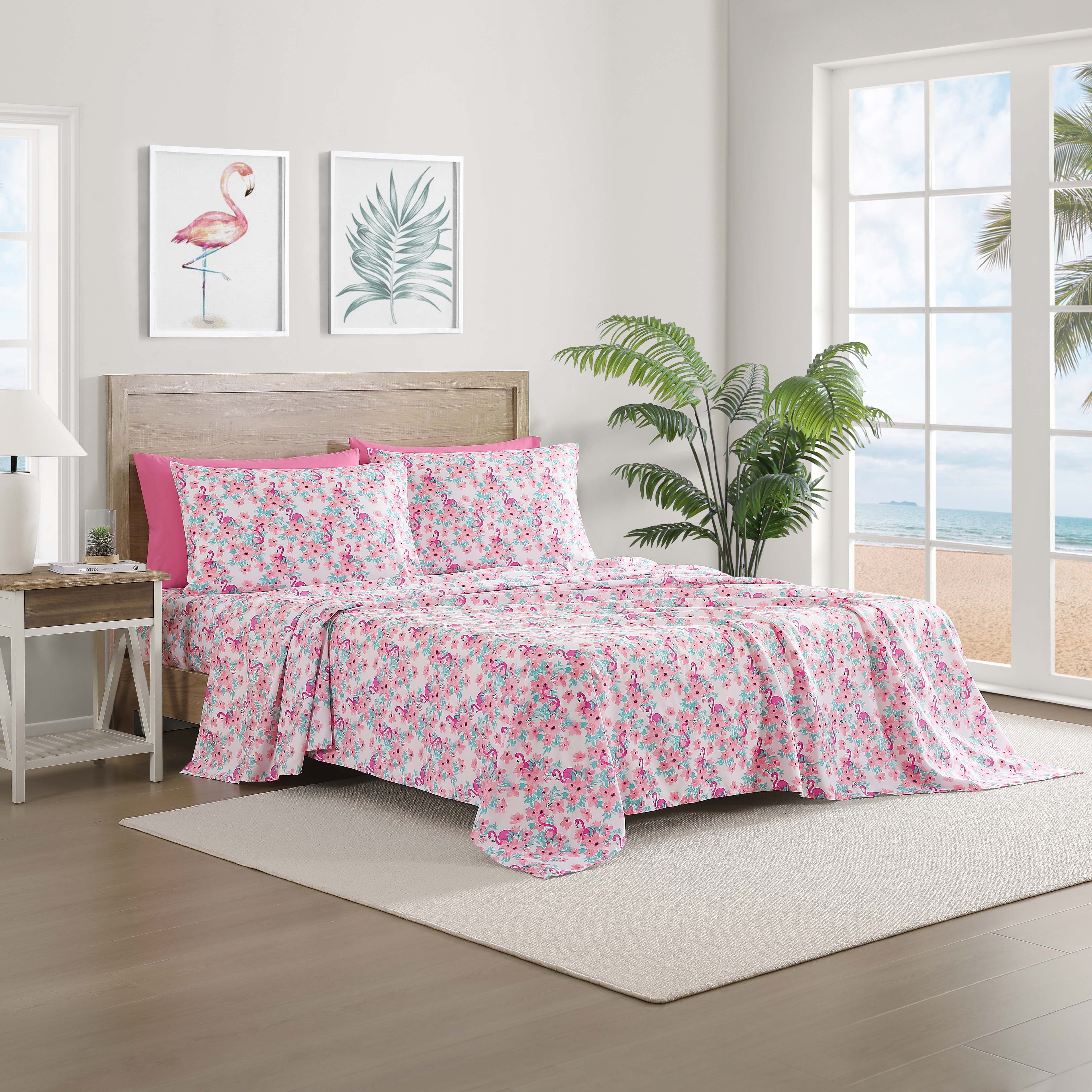 Caribbean Joe, Cooling 6PC Sheet Set, King, Flamingle