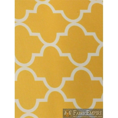 Printed Canvas Fabric Indoor/Outdoor Waterproof Moroccan Mosaic Canvas Fabric YELLOW UV Resistant 60