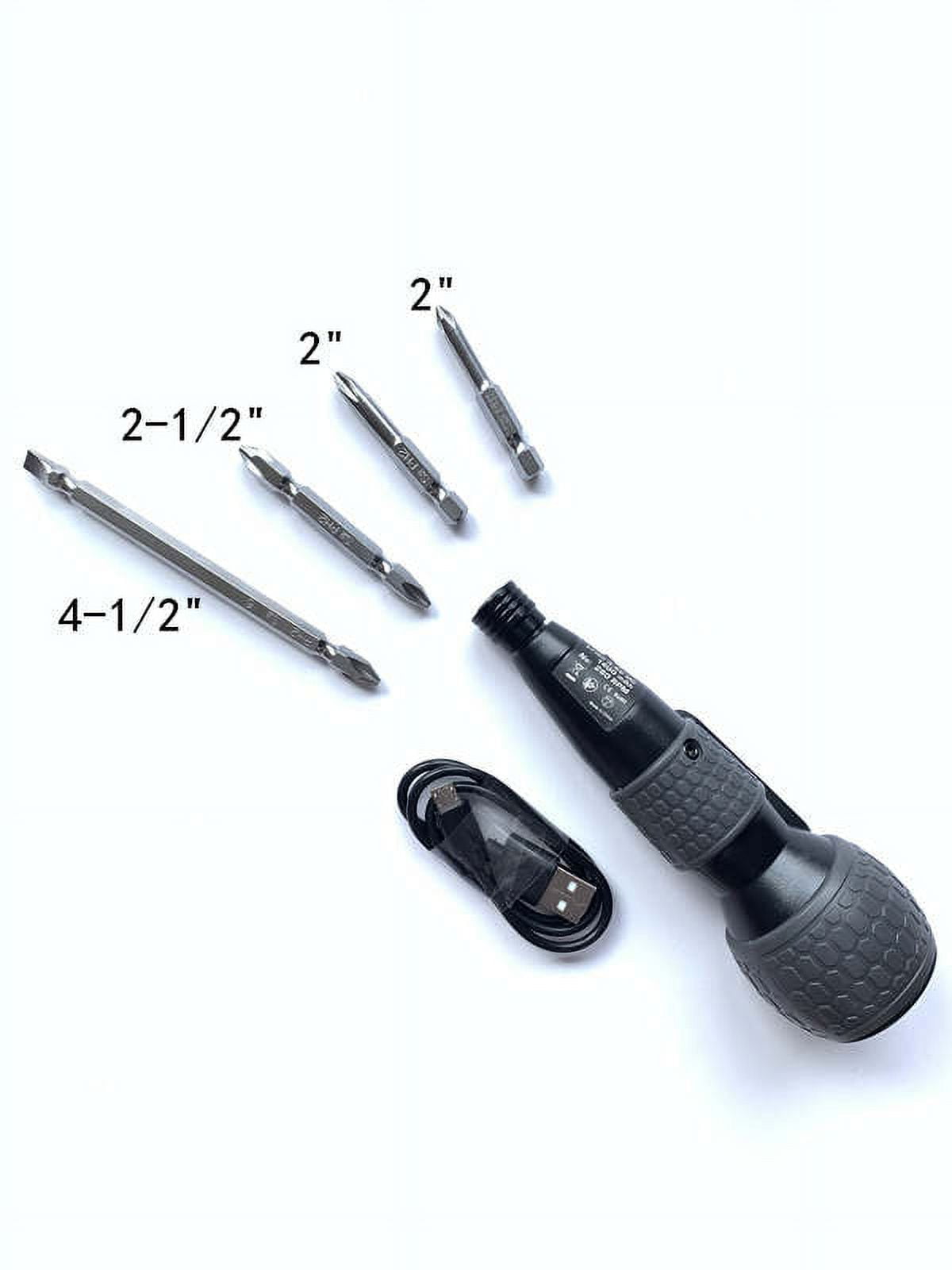 GOLEE screwdriver, Electric and Manual Duo with 4 Bits, USB Rechargeable with LED Light