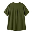 thumbnail image 6 of Endives Womens Linen Shirts Short Sleeve Womens Shirt Blouses Thin Breathable Summer Trendy Green, 6 of 6