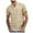 Khaki, variant on Mens Plus Size Shirts Baggy Cotton And Linen Solid Short Sleeve V-Neck T-Shirts Tops Blouse