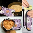 thumbnail image 5 of Yayeee Oven Mitts and Pot Holder Set of 2 Heat Resistant Kitchen Gloves Baking Hot Pad, Purple Cute Halloween, 5 of 5