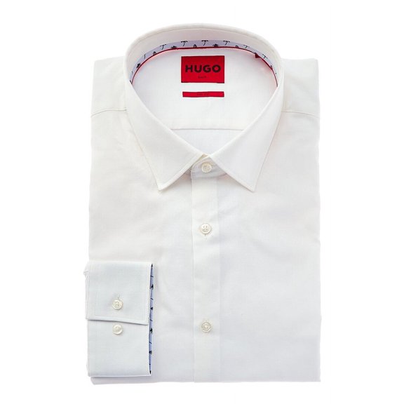 Hugo mens  Boss Slim Fit Dress Shirt, 17, White