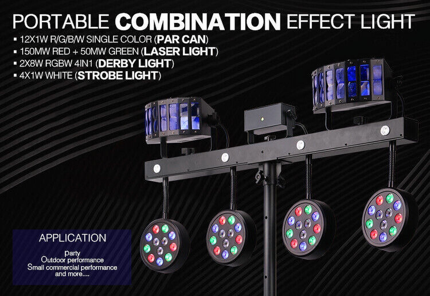 DJ Light RGBW Par LED Wash DMX Band Stage Lighting Party Bar Derby Musical light