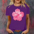 thumbnail image 2 of LUOGENLI T-shirts pour Femmes Mode Décontractée Chemises Imprimées Col Rond Manches Courtes Tee Tops Tunique Blouse T-shirts Graphiques Pêche Saint-Valentin Violet P, 2 of 4