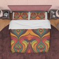 thumbnail image 1 of Juego de cama retro geométrico europeo, funda nórdica con estampado vintage, edredón rústico, 1 of 6