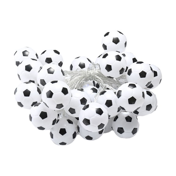 Yangka Multicolor Football LED String Lights, Soccer Ball Shaped Decorative Lights, Plug-In String Lights For Bedroom, Party, Festival & Home Ambiance Decor - 30 LED 177 inch