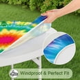 thumbnail image 5 of Colorful Tie Dye Blossom Pattern Round Fitted Tablecloth with Elastic Edge,Dining Table Cover Waterproof,Outdoor Round Tablecloth for Camping,Dining,Indoor and Outdoor, 5 of 7