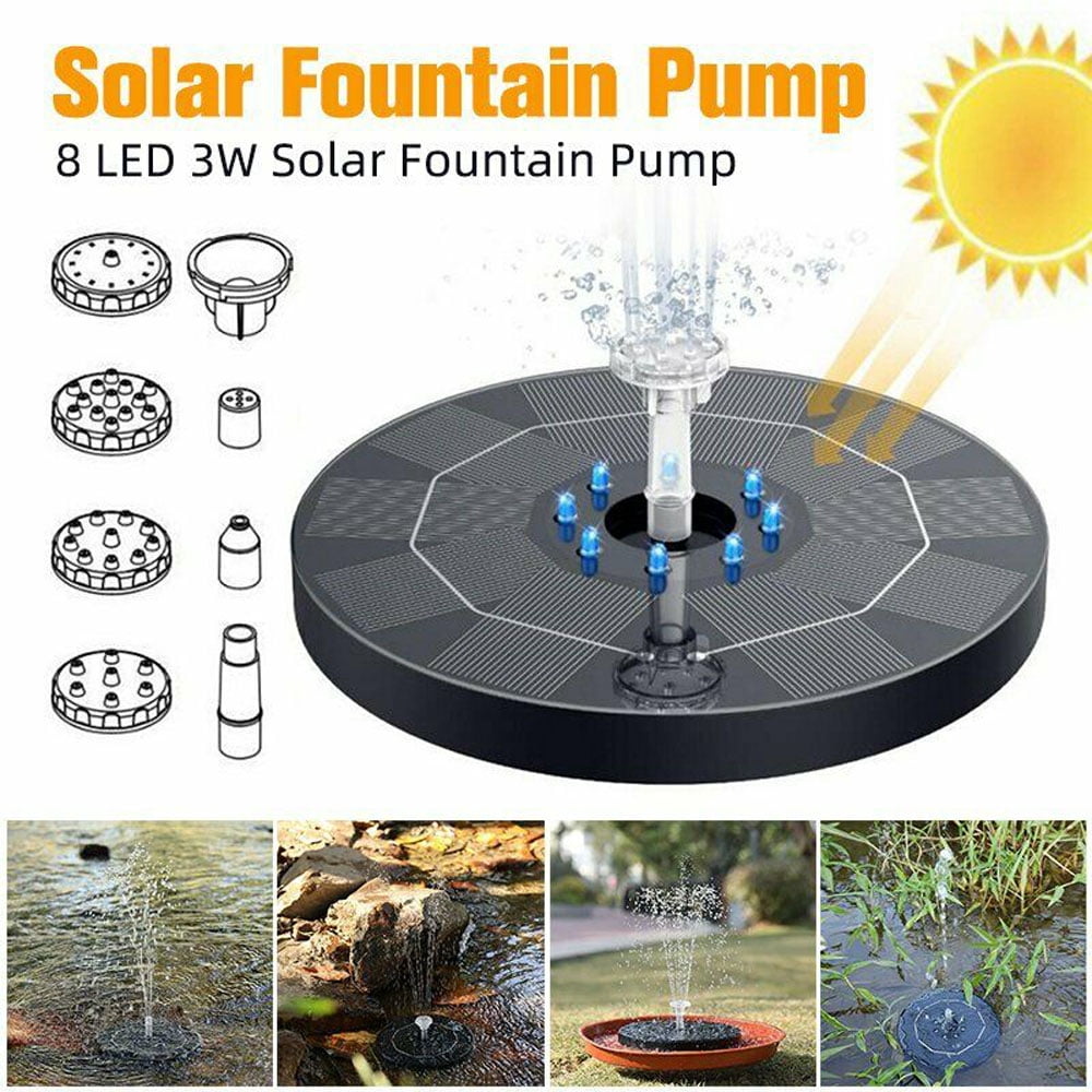 Solar Fountain Pump for Bird Bath Pond and Pool can Work at Night 3.5W High-efficiency Solar Energy Storage Power Water Pump for Garden Fish Tank 