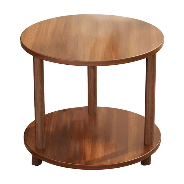 Table d'Appoint Ronde pour Café pour Petits Espaces Salon Balcon avec Plateau Courbé Ergonomique et Concept de Rangement Ouvert 20,87 X 15,75 X 15,75 Pouces Café