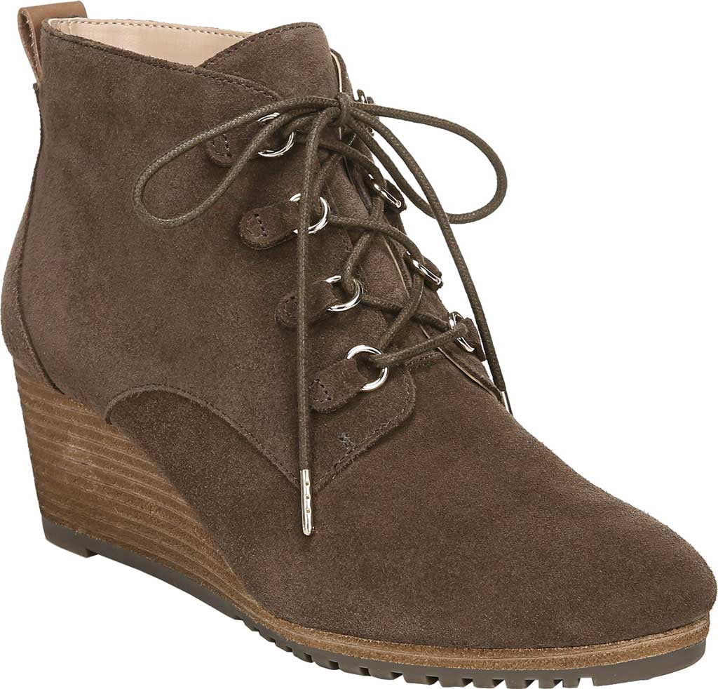 Wedge Ankle Boot Chocolate Brown Suede 