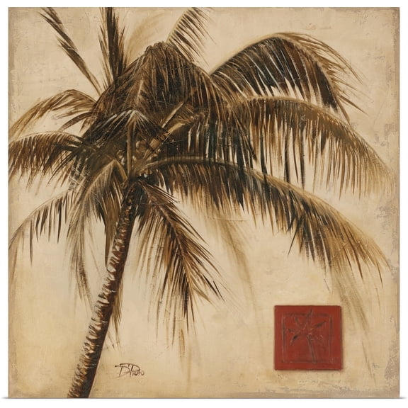 Great BIG Canvas | "Sepia Palm I" Art Print - 20x20
